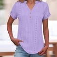 thumbnail image 2 of Embroidered Tops For Women，V Neck Embroidered Eyelet Blouses Business Eyelet Blouses Tops Embroidered Button Down Shirt 2026 Beach T-Shirt Summer Hollow Out Tee Womens Summer Tops Blouse, 2 of 9