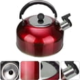 thumbnail image 3 of 3L Stainless Steel Stovetop Whistling Large Spout Coffee Kettle Hot Water Tea Pot Red, 3 of 7
