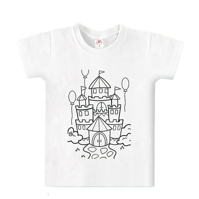 Product Category Boys Tops - Wonderartist Washable Marker Coloring Tee for Kids Color In/Color Out Shirt for