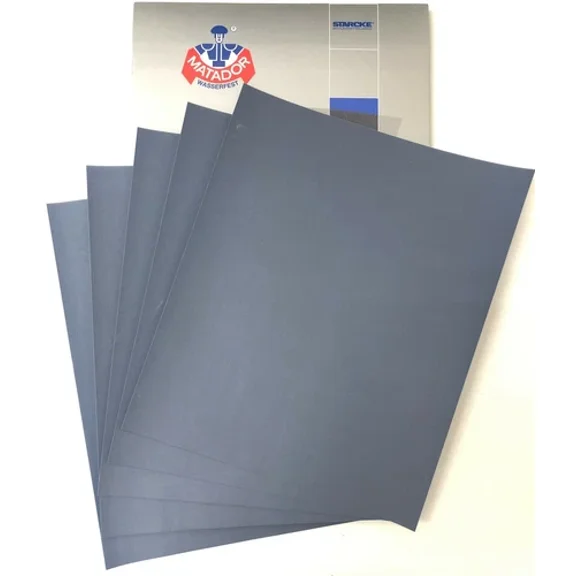 Matador Abrasive Sandpaper 5 Sheet Wet Dry 600 Grit 9X11 Silcon Carbide Starcke