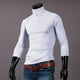 thumbnail image 2 of Qarigey Ropa interior térmica para hombre, Tops de cuello alto, jersey de manga larga, , cómodo, para invierno, para el hogar, la oficina y Camisetas Blanco, 2 of 6