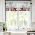 thumbnail image 5 of Christmas Snowman Valances for Windows White Snowman Scarf Hat Box Snow Scene Rod Pocket Curtain Valance Window Treatment Short Curtains for Kitchen Living Room, 60"x18", 5 of 5