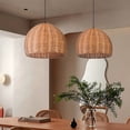thumbnail image 3 of Arturesthome Boho Round Basket Handemade Bamboo Pendant Light, 3 of 10