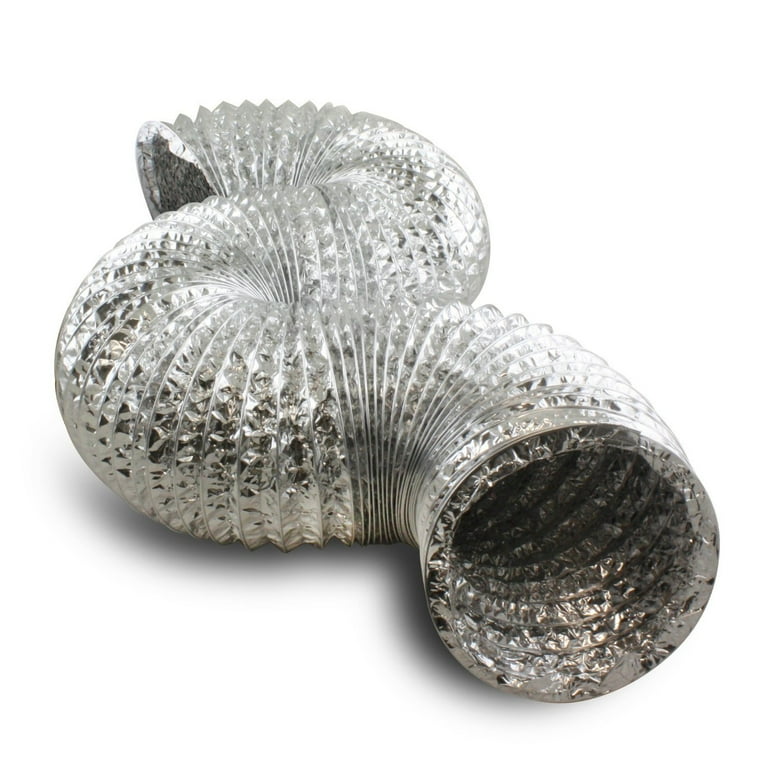 4 Inch Aluminum Hose Flexible Air Duct Pipe for Rigid HVAC Flex Ductwork-  25' Feet Long - Walmart.com