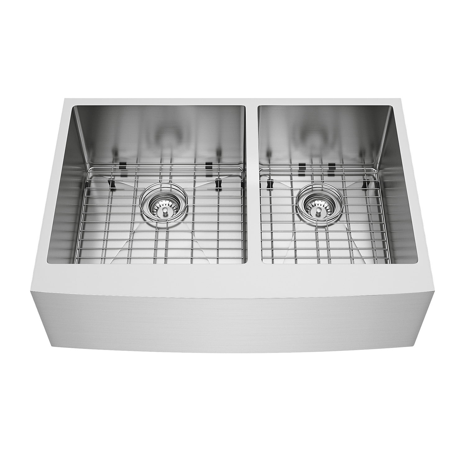 Vigo 33" Farmhouse Stainless Steel Kitchen Sink, 2 Grids and 2 Strainers