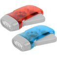 thumbnail image 4 of Yazoeia Hand Crank Flashlight, Crank Flashlights for Emergencies ABS Flashlights for Emergencies with Three LED Bulbs for Outdoor Emergency (red with blue) CJC912-121262, 4 of 8