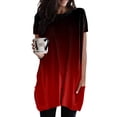 thumbnail image 2 of Jamsmile Women Tshirts Long Tops Summer Loose Pullovers Round Neck T-Shirts Short Sleeve Tunic Tee Shirt With Pockets Tops, 2 of 5