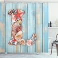 thumbnail image 1 of Ambesonne Letter L Shower Curtain, Ocean Inspired Theme, 69"Wx84"L, Dark Coral Pale Blue, 1 of 3