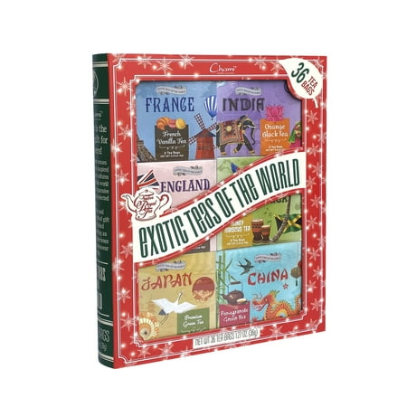 Chami Exotic Teas of the World, Holiday Tea Book 2.82 oz, 80 Count Tea Bags, Food Gift