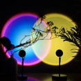 Dynamic Key Rotation Multicolor LED Sunset Projector Lamp with 180° Rotation for Bedroom ...