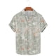 thumbnail image 2 of Camisas de Manga Corta de los Hombres Casual Hoja Impresión Solapa Superior, Mezcla de Poliéster/Spandex de la Moda para la Fiesta Y la Playa, 2 of 5