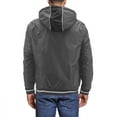 thumbnail image 2 of Men's New York Fleece Lined Removable Hood Windbreaker Zipper Puffer Jacket (Charcoal, S), 2 of 4