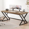 thumbnail image 1 of Rustic Computer Desk  Metal Wood Home Office Desk  Industrial Simple Study Executive Desk for Writing Work  Wooden Student Gaming Computer PC Table with Storage for Bedroom  Inch  Rustic, 1 of 6