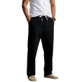 thumbnail image 3 of Hesxuno Men Straight Leg Nylon pants Elastic Drawstring Waist Pants Solid Summer Pants with Pockets Casual Comfy Lightweight Pants Black S, 3 of 3