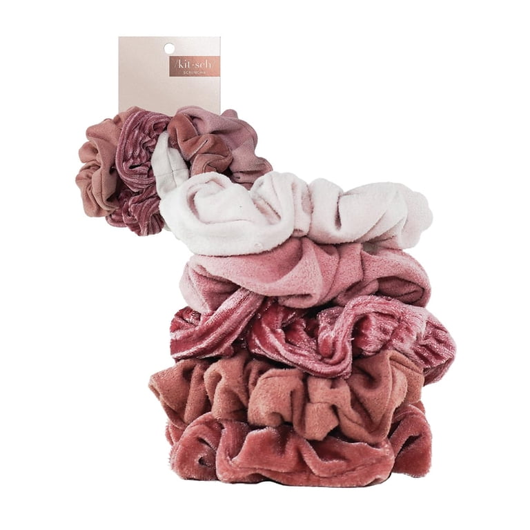 Kitsch Scrunchies, Velvet Hair Scrunchies, 5 Pack, Blush  display picture 2