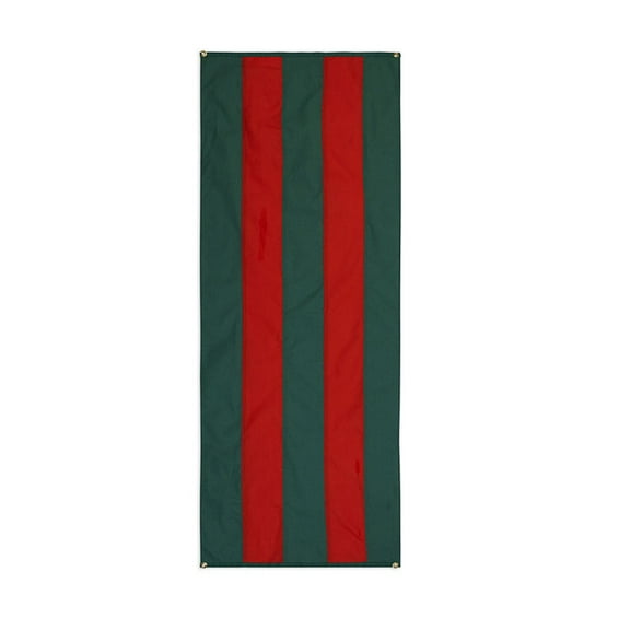 Christmas Nylon Pull Down By Old Glory Bunting - 5 Stripe Green & Red Xmas Banners - 18" x 8'. Free Shipping Available!
