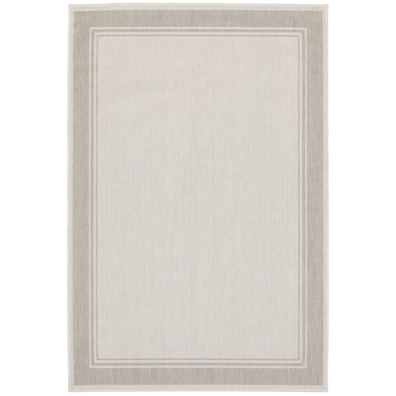 Moretti Sonato Area Rug 6765W Outdoor Ivory Flat Bordered 9' 10" x 12' 10" Rectangle