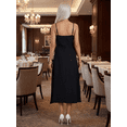 thumbnail image 3 of Vestido Midi Elegante con Tirantes y Detalle Floral, Estilo Femenino y Sofisticado para Muje, 3 of 5