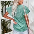 thumbnail image 3 of Askfv Womens Tops Casual Summer Tops Short Ruffle Sleeve Floral V Neck Blouses Casual T Shirts, 3 of 3