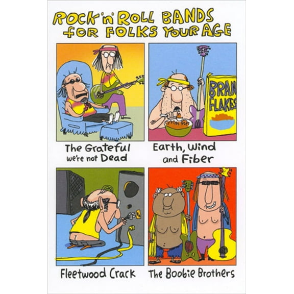 Recycled Paper Greetings Rock Bands for Folks Your Age Humorous / Funny Birthday Card
