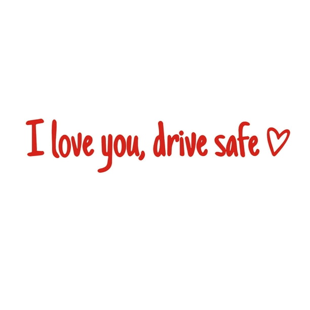 Yhmxh Pegatina de espejo retrovisor con texto "Te amo", "Conducción segura", "Te amo", "Con corazón", "Para espejo retrovisor, ventana", vinilo, accesorios y regalo para coche
