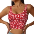 thumbnail image 2 of Lsque Hohoho3 Printed Women'S Sports Bra, Compression, Moisture Wicking, High-Impact Sports Bra For Women,Supportive sports bra-, 2 of 9