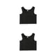thumbnail image 1 of Qarigey chaleco corto camisetas sin mangas ropa interior elástica sin mangas sin costuras alto elástico tamaño S-5XL suéter corsé flaco Negro/2XL 2piezas, 1 of 6