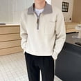 thumbnail image 4 of Suéteres beige con cremallera para hombre, ropa de hombre, suéteres de punto con cremallera para hombre, ropa de hombre, sudaderas de talla grande X, pide una holgada divertida, 4 of 5