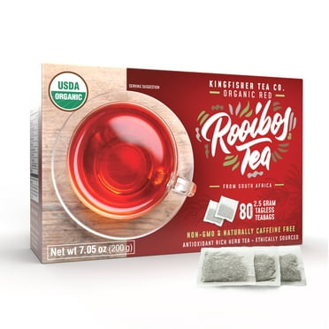 Premium Red Rooibos Tea, 80 Tag-less Bags, Naturally Sweet, Caffeine Free, USDA Organic