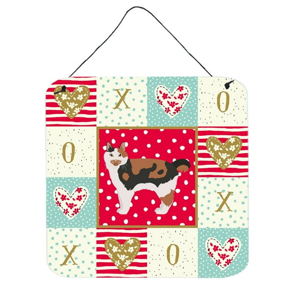 Cymric 2 Cat Love Wall or Door Hanging Prints Red