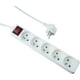 thumbnail image 1 of Blanco - Regleta de 5 tomas, toma múltiple - Regleta de 5 tomas + interruptor, extensión de regleta - 5P/16A/3G1mm² - Protección infantil Cable de alimentación de 2m, 1 of 4