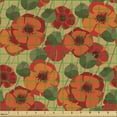thumbnail image 2 of Ambesonne Floral Fabric by the Yard Upholstery, Botanical Spring Poppy Petal, 10 Yards, Khaki Fawn and Vermilion, 2 of 5