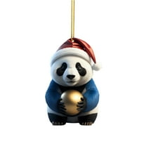 Pink Christmas Ornaments 2025 - Cute Cartoon Panda & Moose Pendant Hanging Decor for Xmas Tree, Party Supplies, and New Year Holiday Decorations