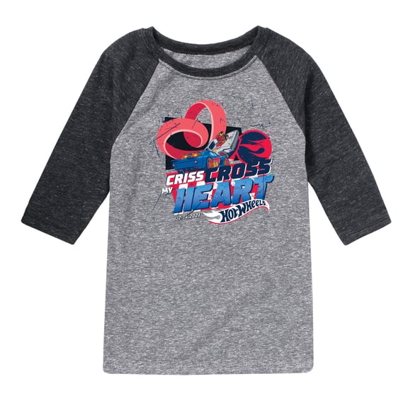 Hot Wheels - Criss Cross Heart - Toddler And Youth Raglan Graphic T-Shirt