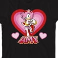 thumbnail image 6 of Sonic The Hedgehog Amy Heart Shape Youth Girl's Black Crew Neck Short Sleeve T-shirt
-Small, 6 of 7