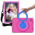 thumbnail image 4 of Feishell Case for Samsung Galaxy Tab A8 10.5"(SM-X200/X205/X207) with Built-in Screen Protector,Shockproof Rugged 360 Rotatable Folding Handle Kickstand Kids EVA Case Cover with Shoulder Strap,Rose, 4 of 8