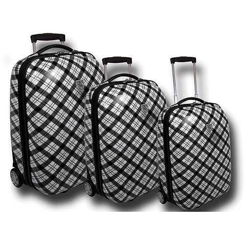plaid luggage sets