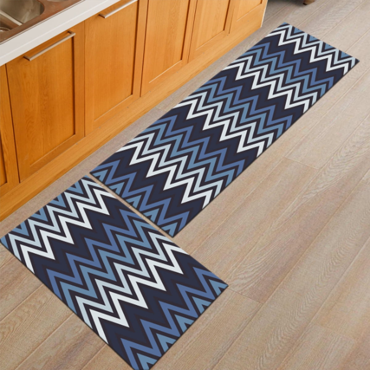 2Pcs Microfiber Door Mats Set NonSlip Area Rug Indoor Bathroom Bath