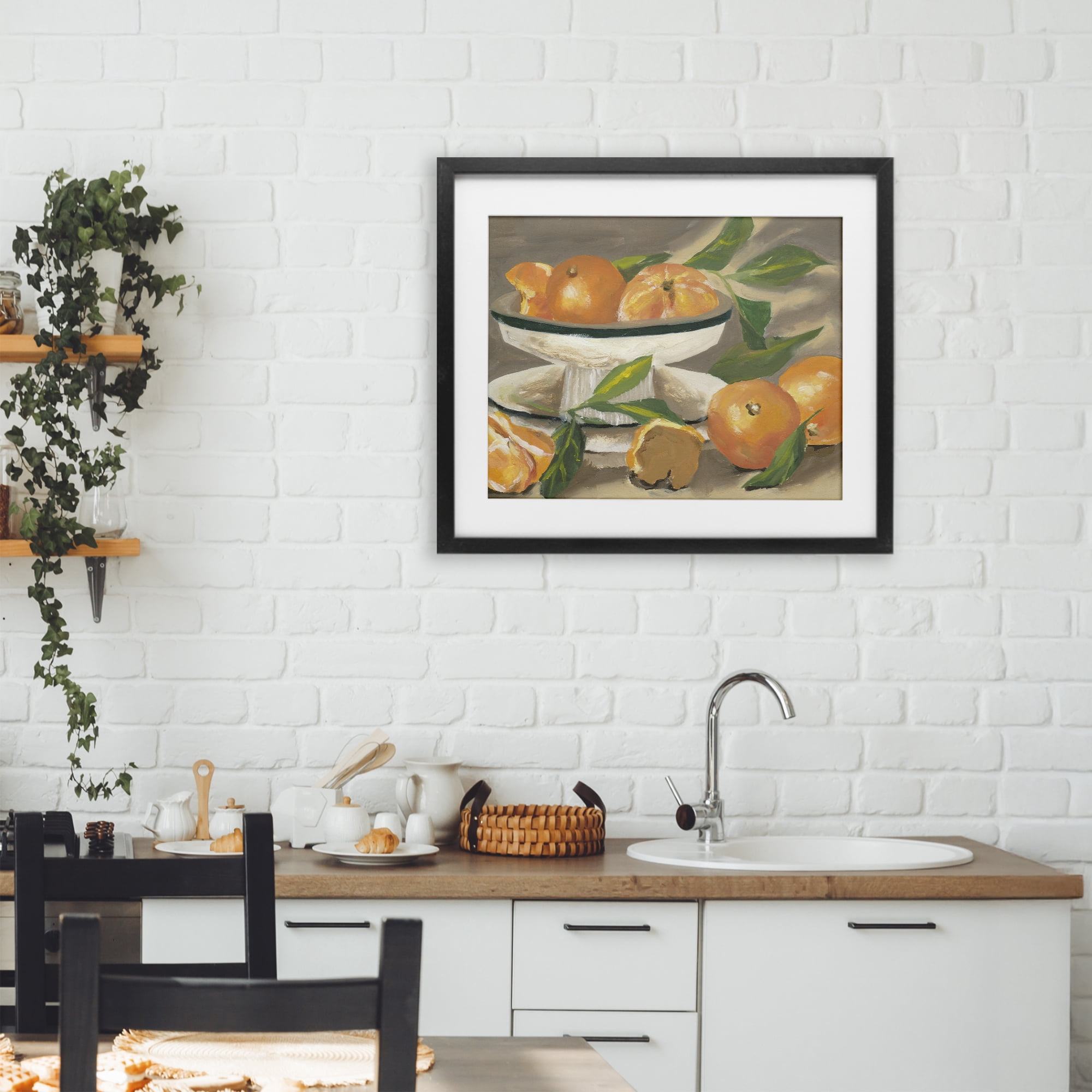Stupell Industries Oranges in Stillness Black Framed Print Under Glass, design by Melissa Wang