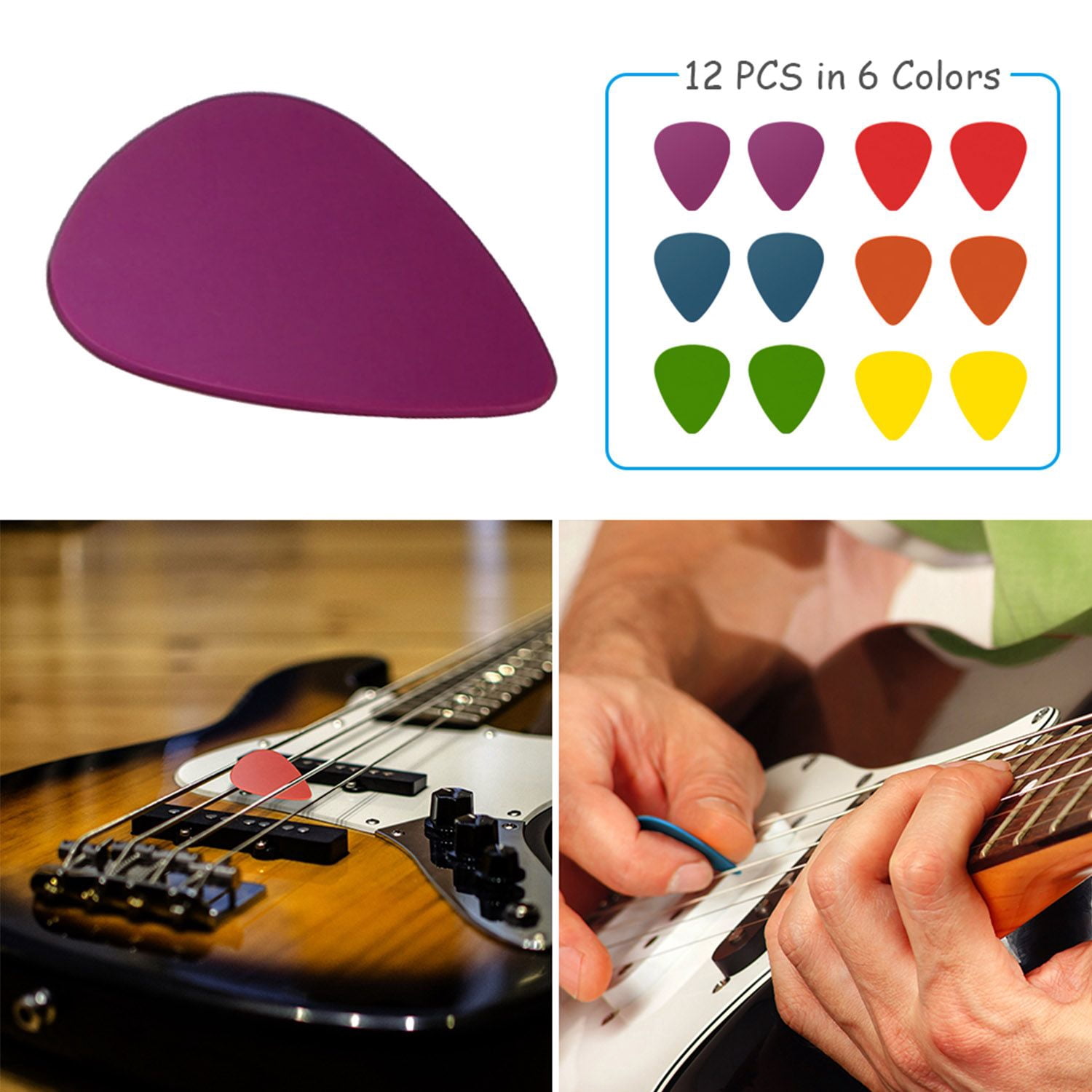 12 Packs Standard Acoustic Electric Plectrums Guitar Picks
