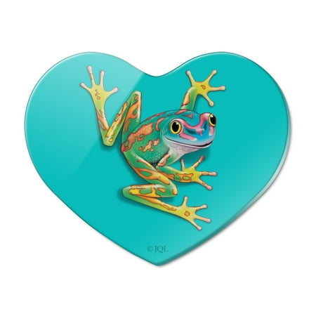 

Big Tropical Rainbow Rainforest Tree Frog Heart Acrylic Fridge Refrigerator Magnet
