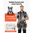 thumbnail image 2 of KFFKFF Tool Belt with 22 Pockets and Adjustable Suspenders, Heavy-Duty Utility Belt for Electricians, Carpenters, and Construction Workers, Adjustable Waist Size 32 to 68 Inches, 2 of 9
