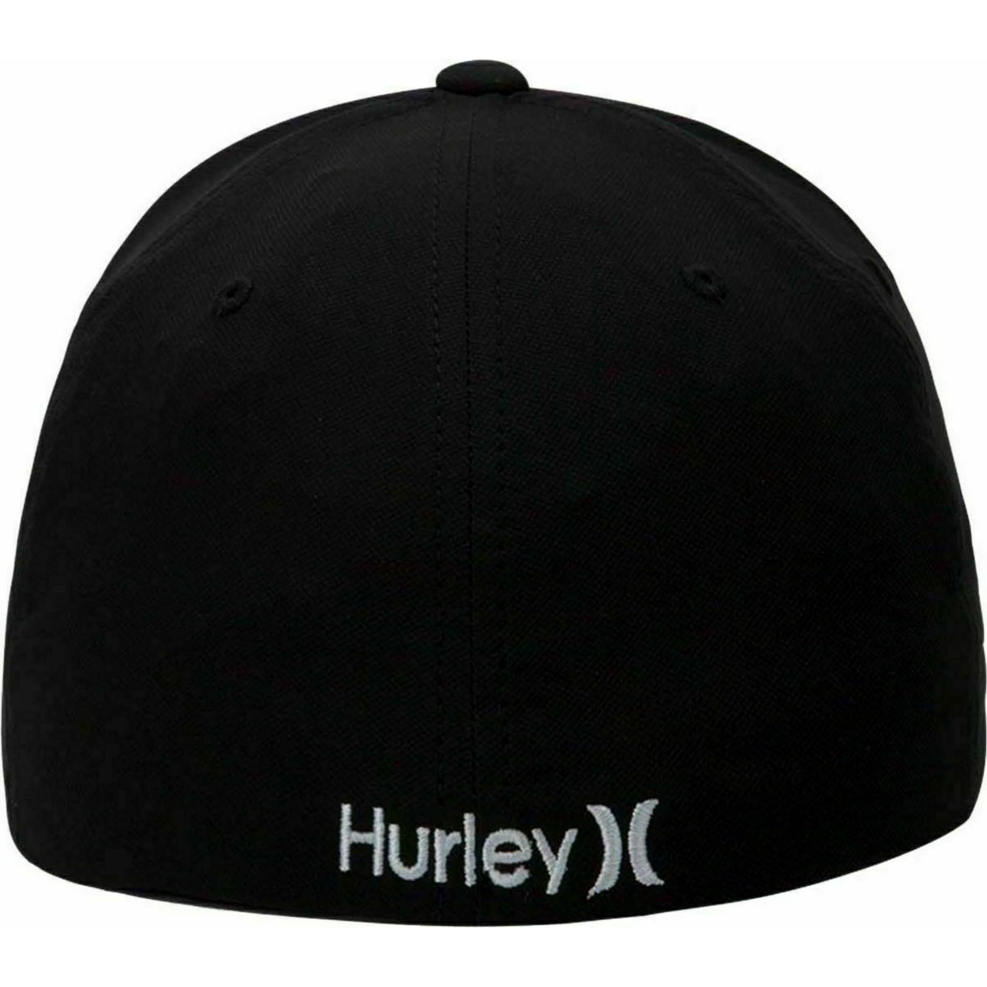 Hurley Men's One and Only DRI-Fit Flex Fit Hat (S/M, Black/White)