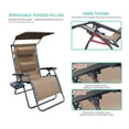 thumbnail image 6 of Pemberly Row Oversized Zero Gravity Chair with Sunshade in Tan, 6 of 8