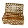 thumbnail image 4 of Segolike Crystal Jewelry Box Jewelry Case Portable Necklaces Bracelets Jewelry Container Trinket Organizer for Table Home Bathroom Decor Gift for Women Girls Gold, 4 of 8