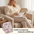 thumbnail image 3 of Xoenoiee Pink White Checkered Patchwork Floral Print Bible Cover for Women Large Bible Bag Quilted Bible Case with Zipper Pocket and Handle Carrying Book Cover Christian Study Supplies Accessories, 3 of 7