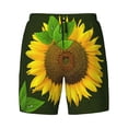 thumbnail image 4 of Lsque Mens Swim Trunks Sunflower3 Pattern - Bathing Suit Compression Liner - Beach Swim Shorts Swimwear - (S-3XL) - Stretch Quick Dry -Small, 4 of 9