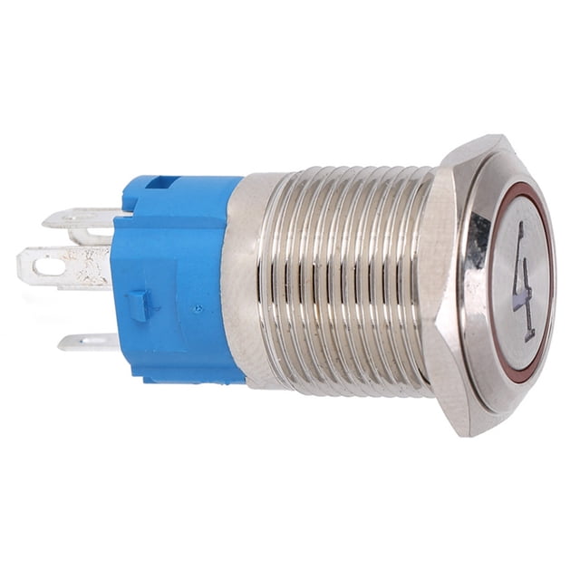 Pin Push Button Switch,2PCS 5-Pin Metal Push Round Button Switch Stainless Steel Pushbutton Switch World-Class Design