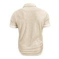 thumbnail image 6 of FRSASU Mens Short Sleeve Polo Shirts Leisure Summer Button Basic Shirt Classic Golf Stylish Tops with Pocket Beige, 6 of 7