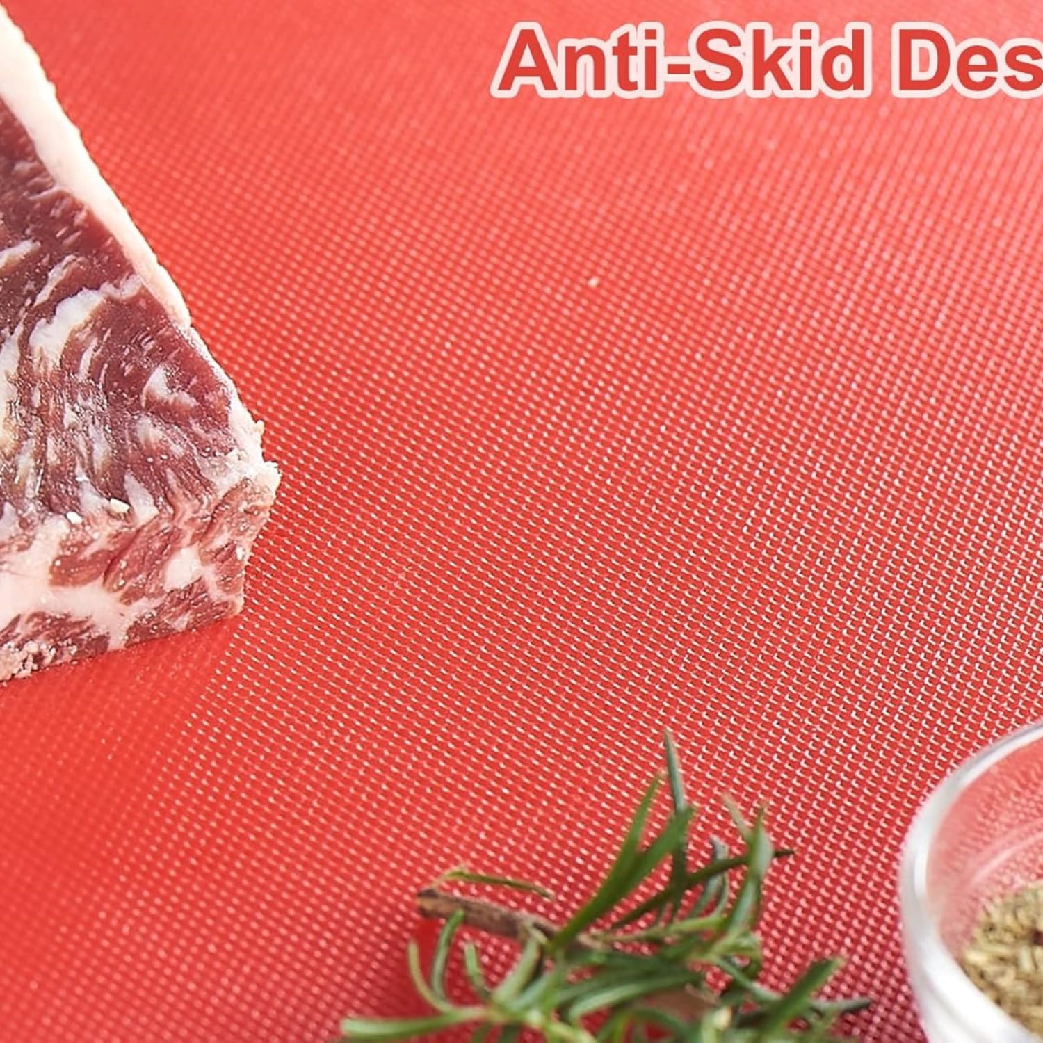Cutting Boards for Kitchen, 30" x 18" x 0.5" Red Color Coded Plastic Commercial Chopping Board with Anti Slip Surface Dishwasher